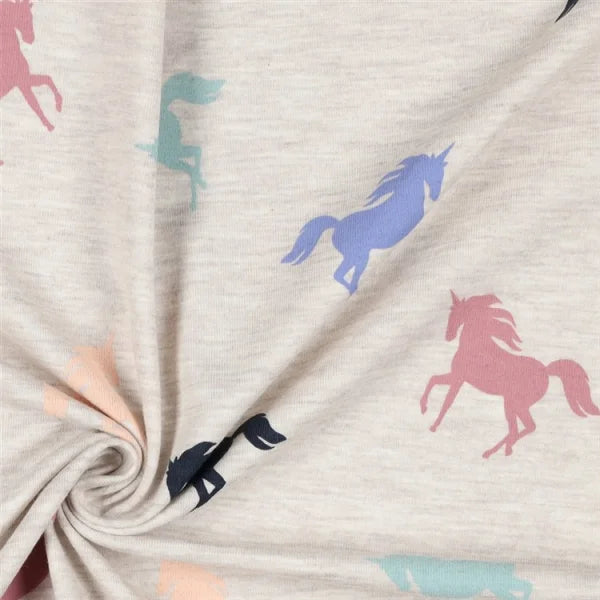 Jersey, Einhorn, creme meliert