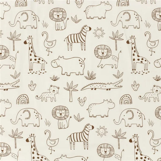 Jersey, Safaritiere, cremeweiß