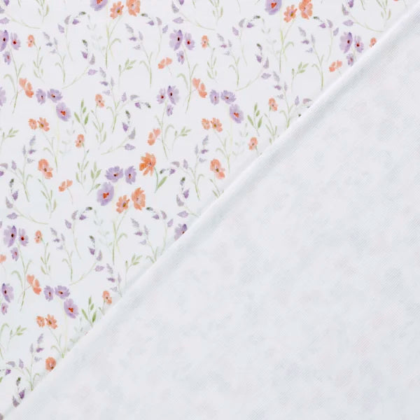 Rippenjersey, Sommerblume, creme