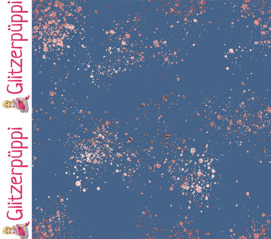 Sweat Stoff digital bedruckt Streusel Stahlblau