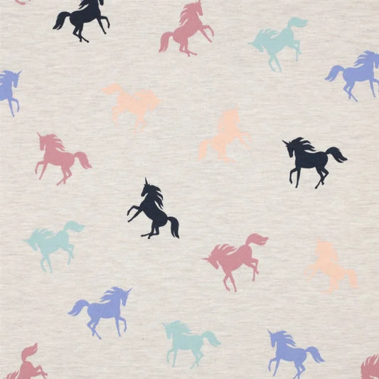 Jersey, Einhorn, creme meliert