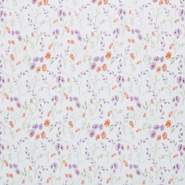 Rippenjersey, Sommerblume, creme